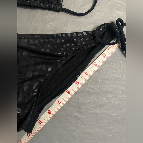 Crocodile Print String Bikini , Low Rise Scrunch Bottom Black; Top XS , Bottom S - Picture 10 of 11